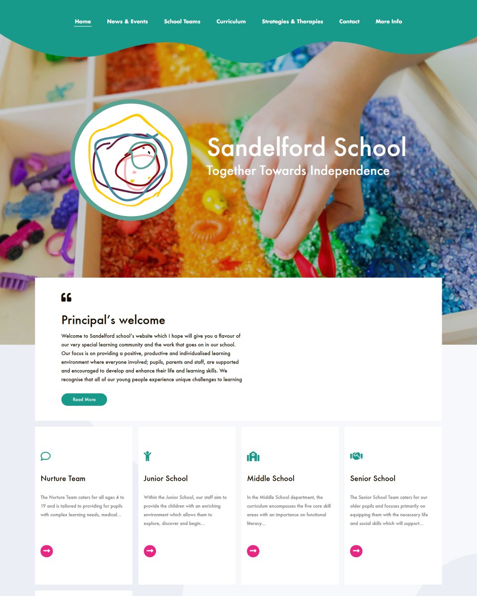 Screenshot of the sandelfordschool.co.uk homepage